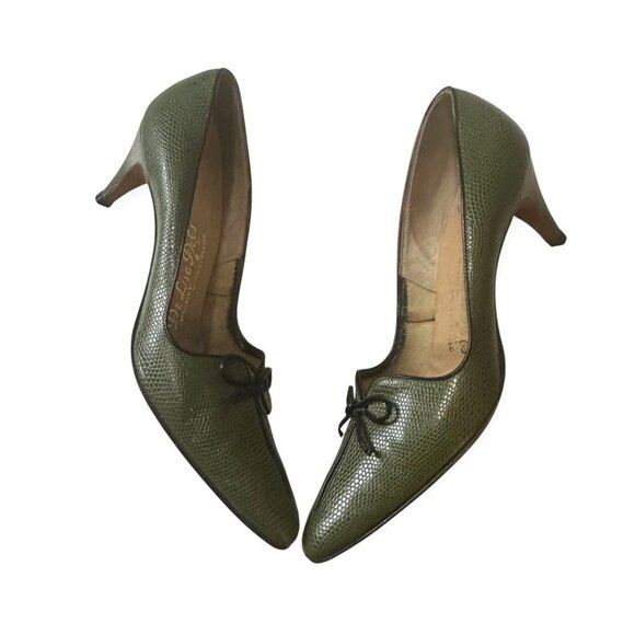 Vintage DeLiso Debs by Palter DeLiso Green Pumps, Size  7 AAA - Picture 7 of 16